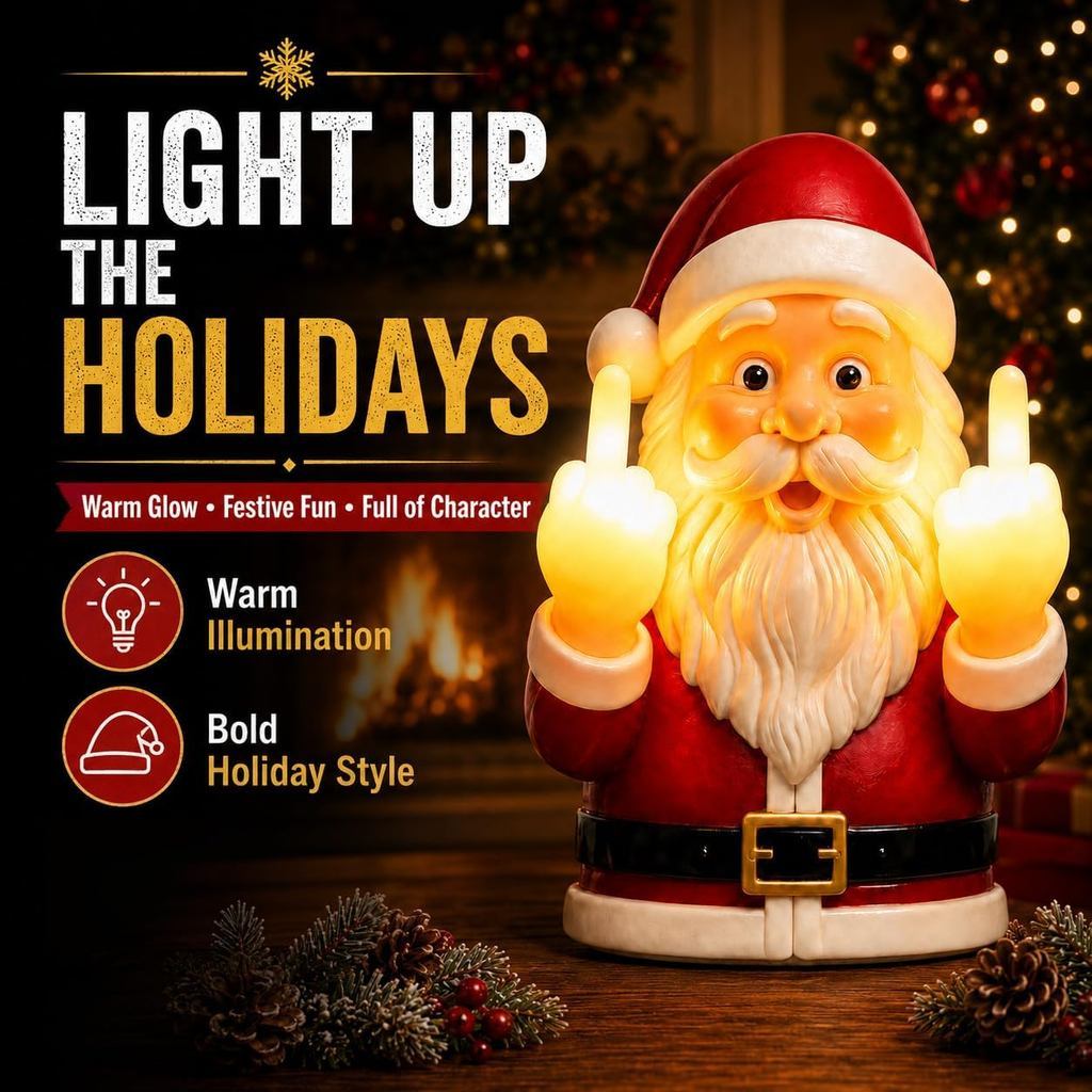 Middle Finger Santa Wall Lights
