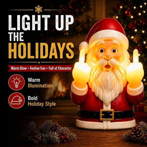 Middle Finger Santa Wall Lights