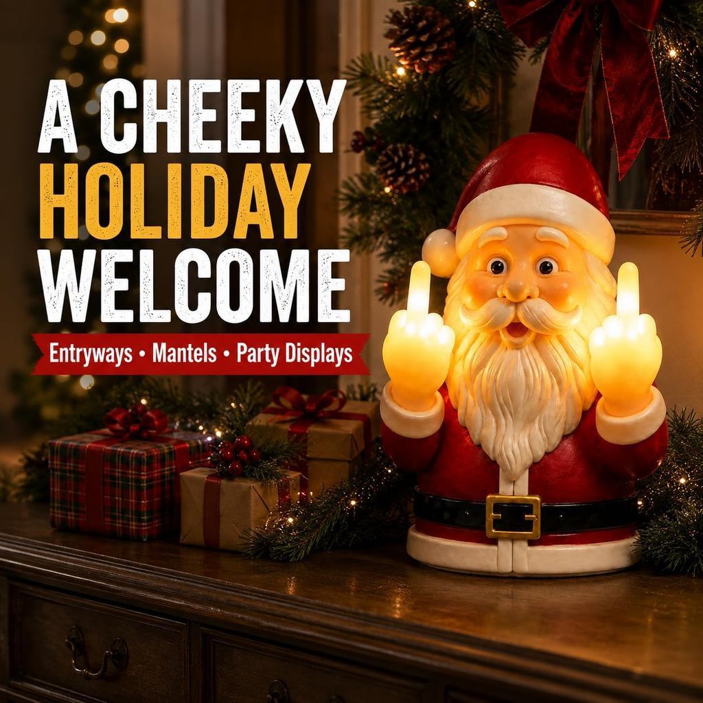 Middle Finger Santa Wall Lights