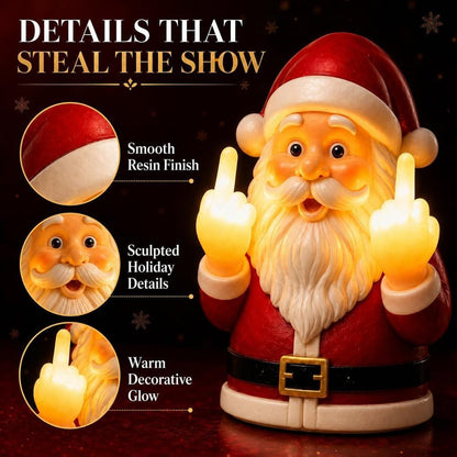 Middle Finger Santa Wall Lights