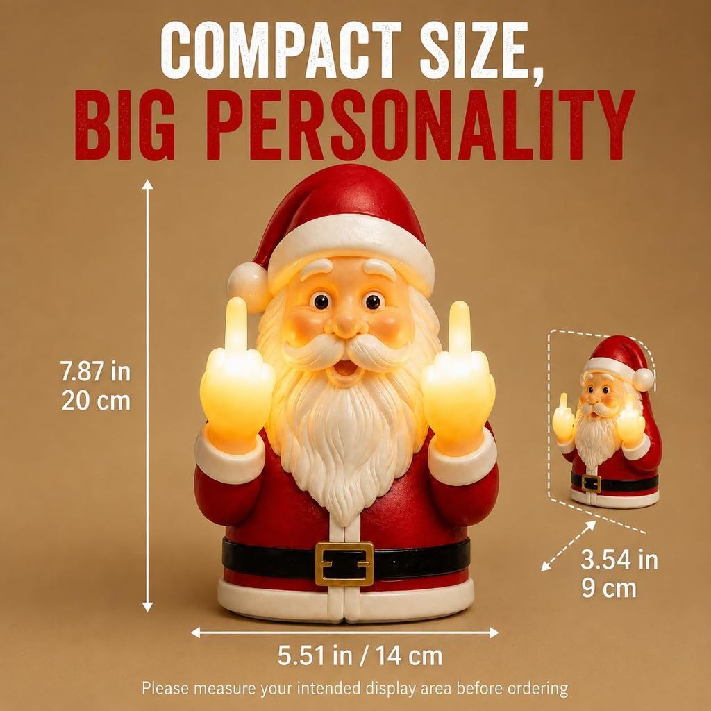 Middle Finger Santa Wall Lights