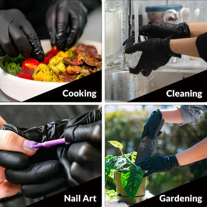 Heavy Duty Black Nitrile Gloves