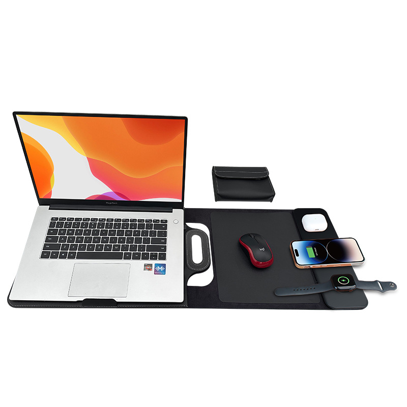3-in-1 Laptop Sleeve with Wireless Charger & Stand