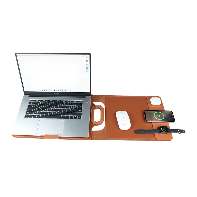 3-in-1 Laptop Sleeve with Wireless Charger & Stand