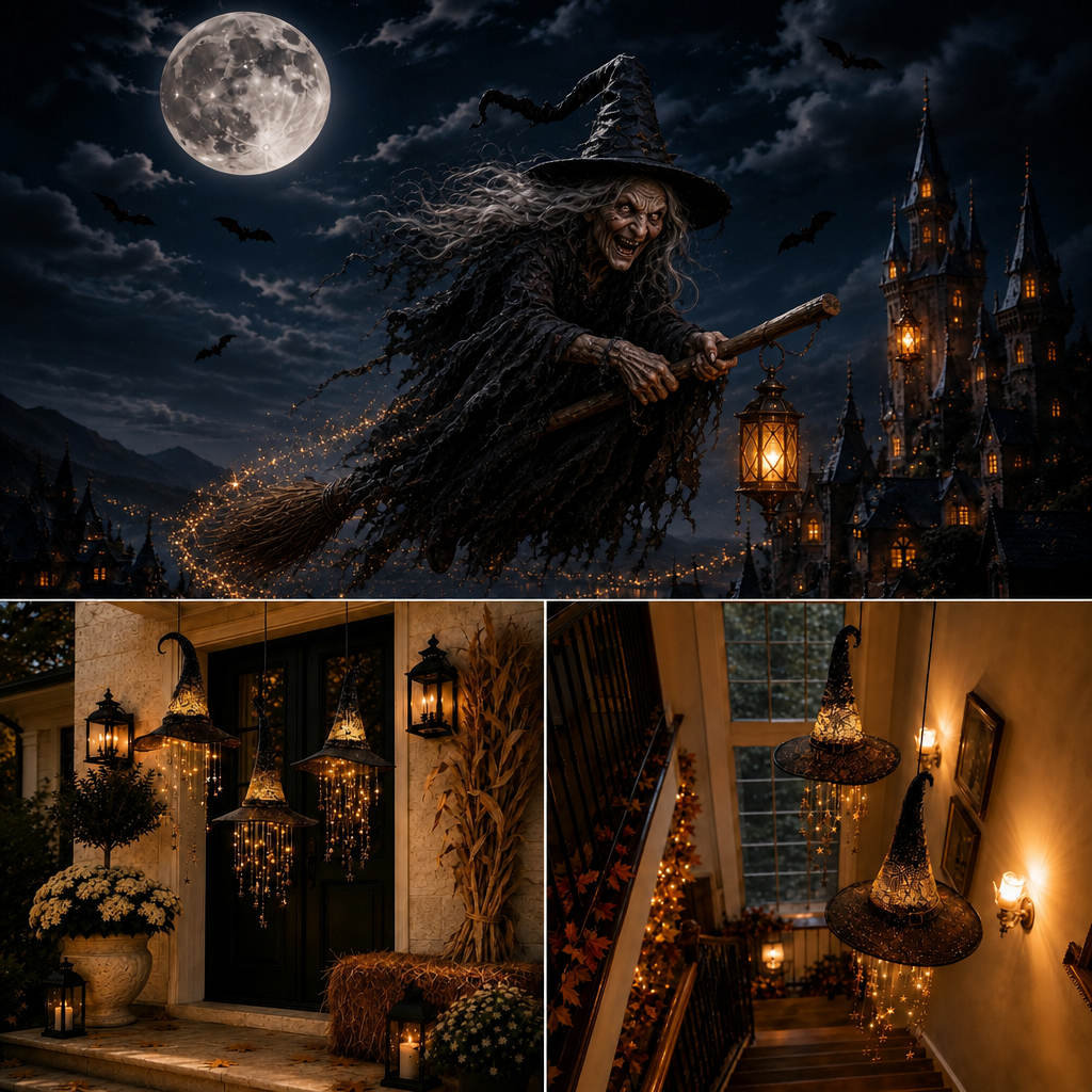 🧙‍♀️Lighted Witch Hat Hanging Chime