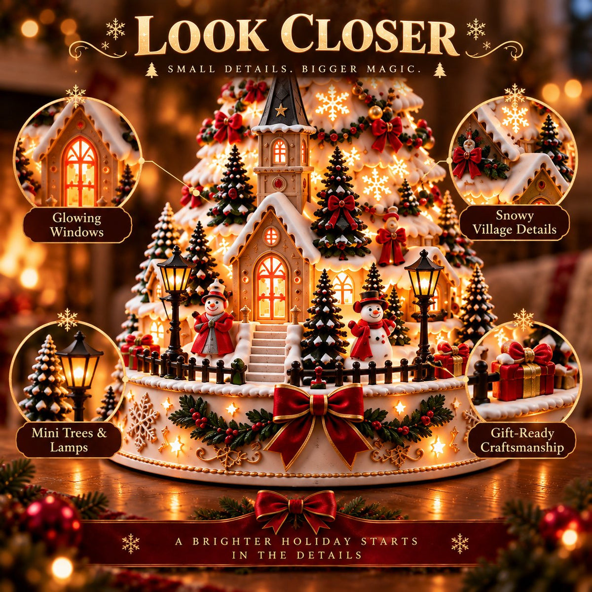 🏆 6,000+ Sold - 🎄Merry Christmas Village Lightscape Tree