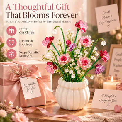 🧘Relaxing & Beginner-Friendly-Beaded Wildflower Bouquet Kit DIY🌷