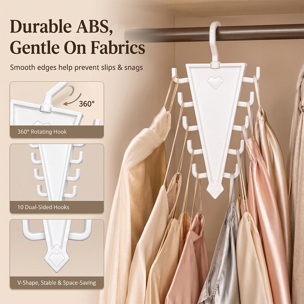 Rotating V-Shaped Accessory Hanger
