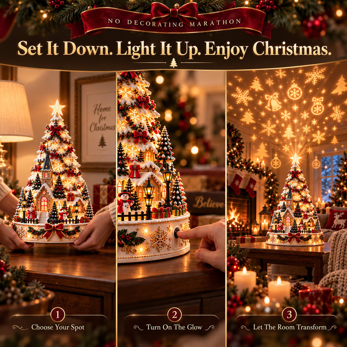 🏆 6,000+ Sold - 🎄Merry Christmas Village Lightscape Tree