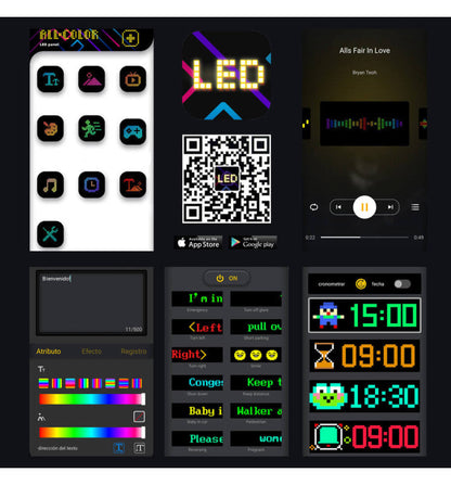 Universal Car LED Smart Digital Light RGB Colorful Flexible DIY Display Screen