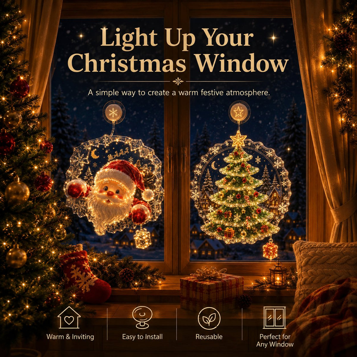 ⭐ Christmas Suction Cup Window Light