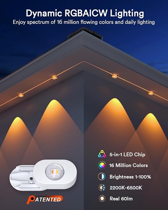 Permanent Outdoor Lights 2 with Remote for House