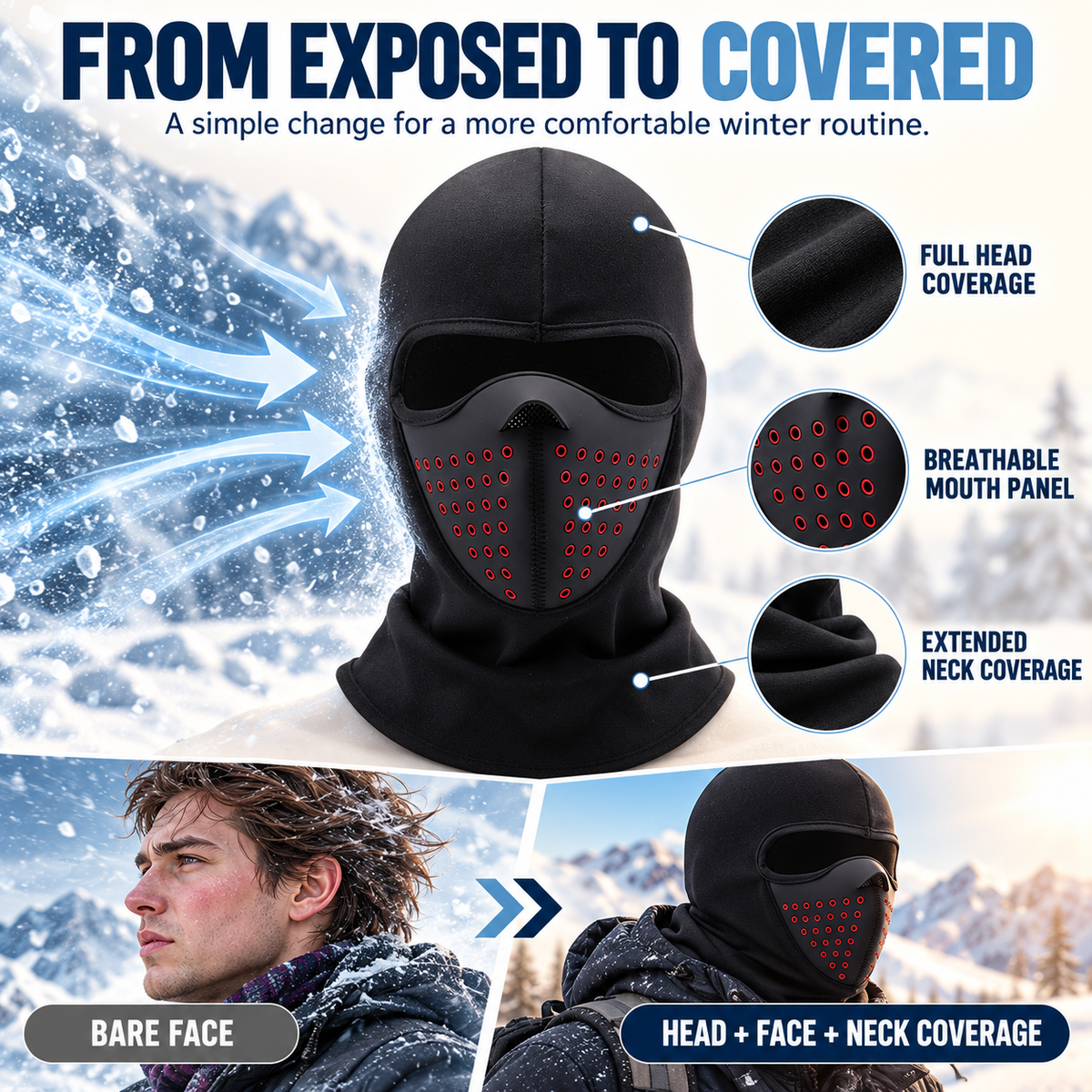 Winter Windproof Fleece Balaclava Face Mask