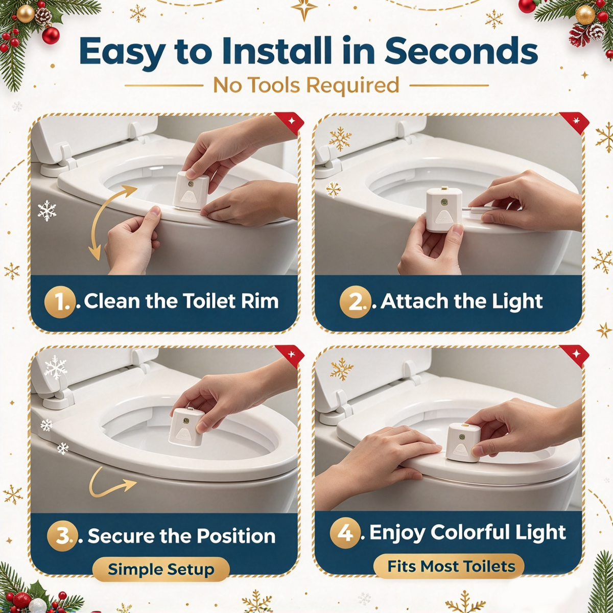 ⭐ Christmas Toilet Night Light❄️Bring Christmas Magic to Your Bathroom