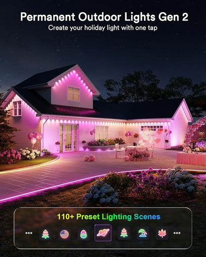 Permanent Outdoor Lights 2 with Remote for House