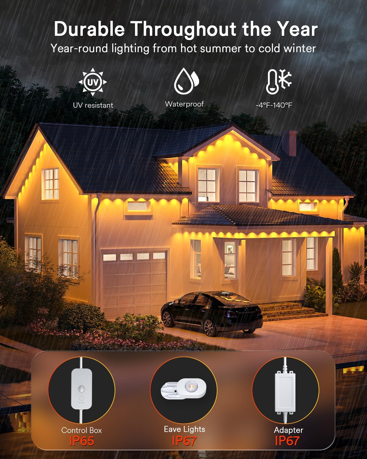 Permanent Outdoor Lights 2 with Remote for House