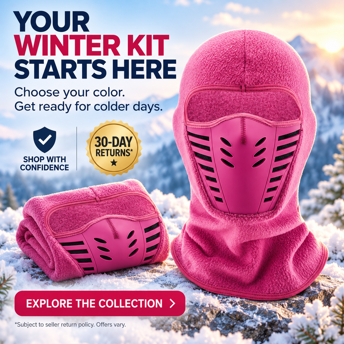 Winter Windproof Fleece Balaclava Face Mask