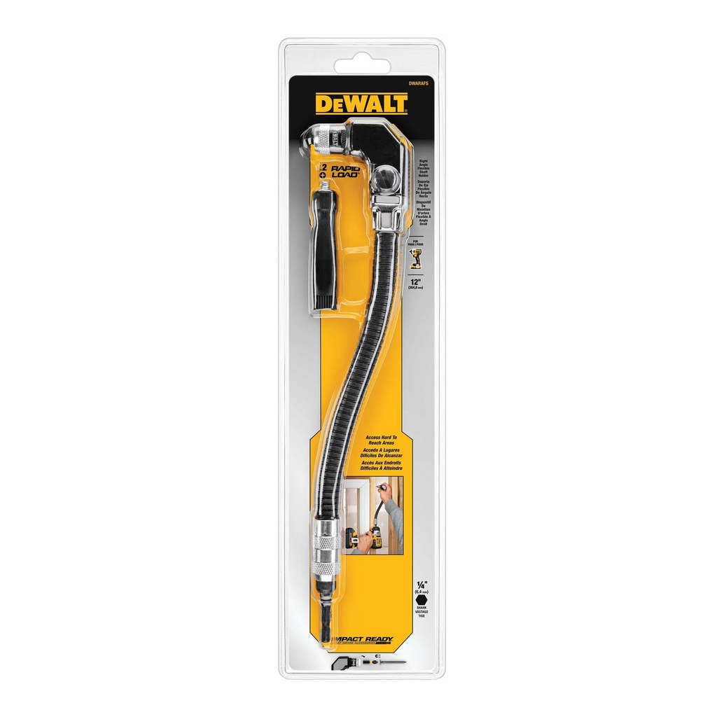 DEWALT Right Angle Attachment, Flex Shaft, Drill Attachment, 12-Inch