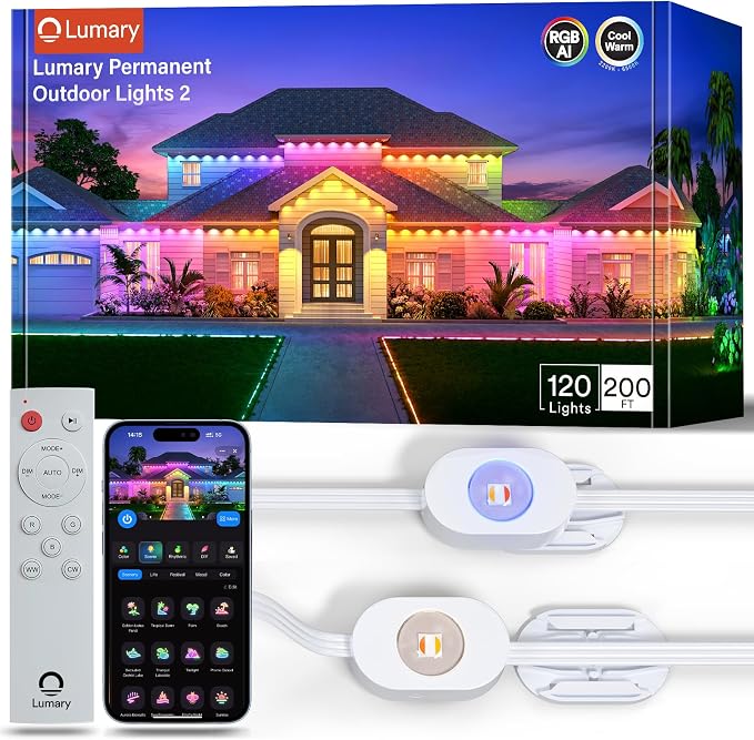 Permanent Outdoor Lights 2 with Remote for House