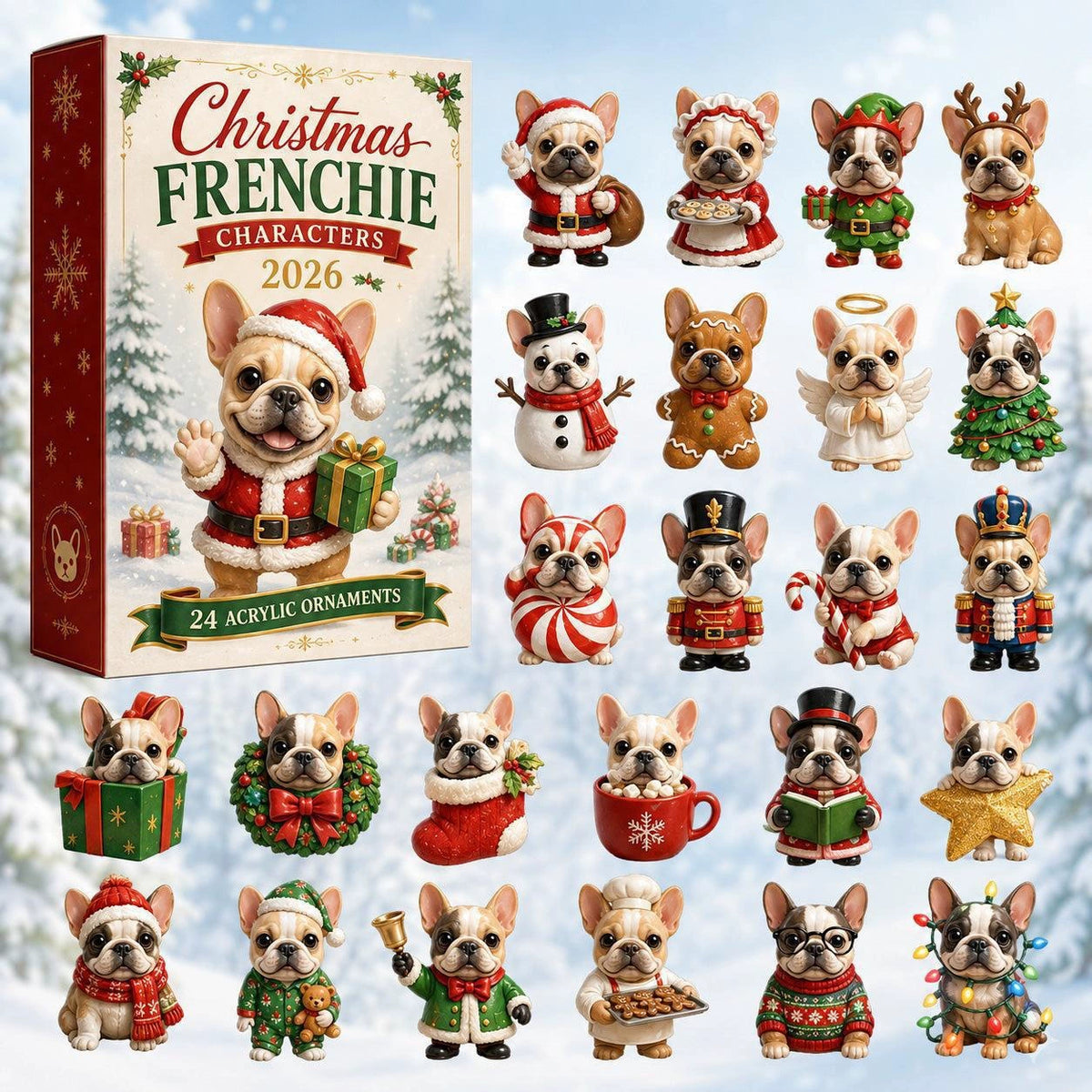 Last Day 49% OFF – 🐶 24-Day French Bulldog Christmas Advent Calendar
