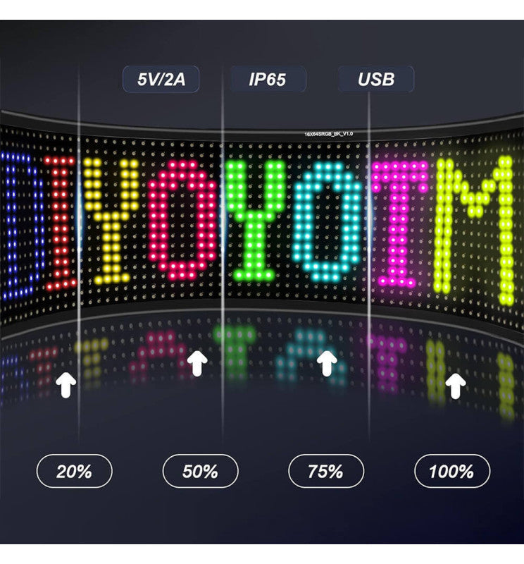 Universal Car LED Smart Digital Light RGB Colorful Flexible DIY Display Screen