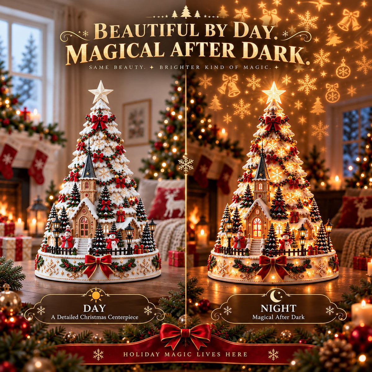 🏆 6,000+ Sold - 🎄Merry Christmas Village Lightscape Tree