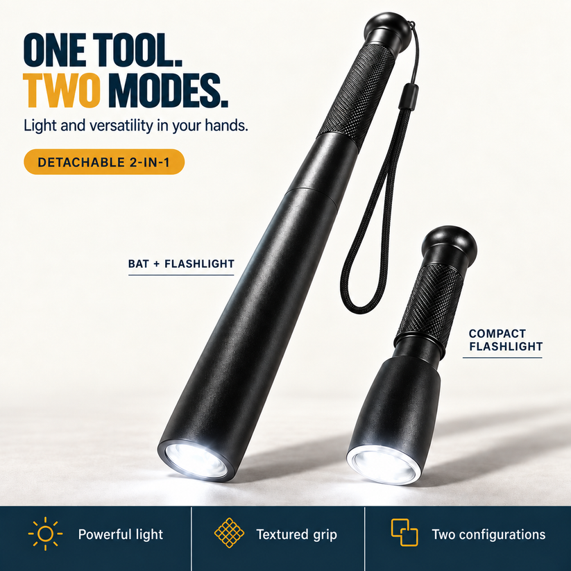 2-in-1 Aluminum Bat & Flashlight