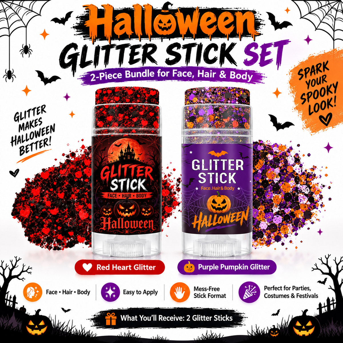 🎃Halloween Glitter Stick for Face