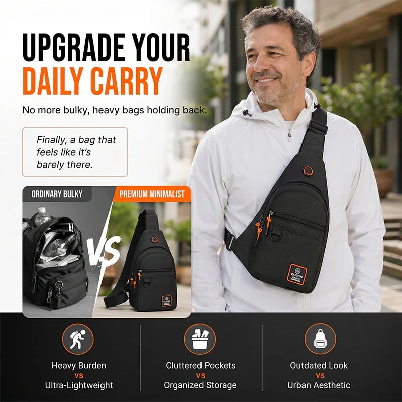 ⭐ Waterproof Multi-pocket Crossbody Sling Bag