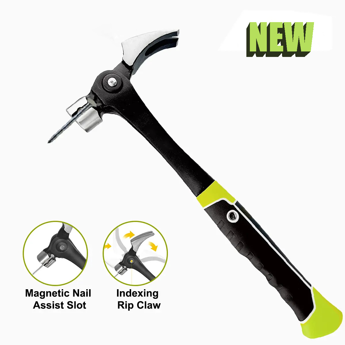 16 oz Claw Hammer with Magnetic Nail Starter and Rip Claw