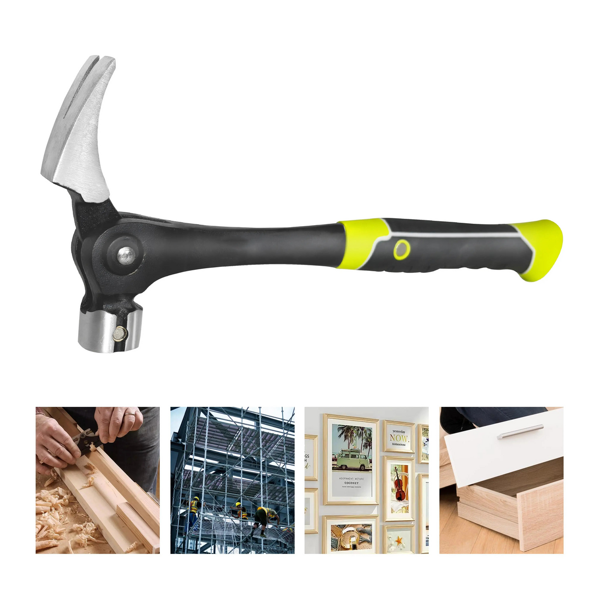 16 oz Claw Hammer with Magnetic Nail Starter and Rip Claw