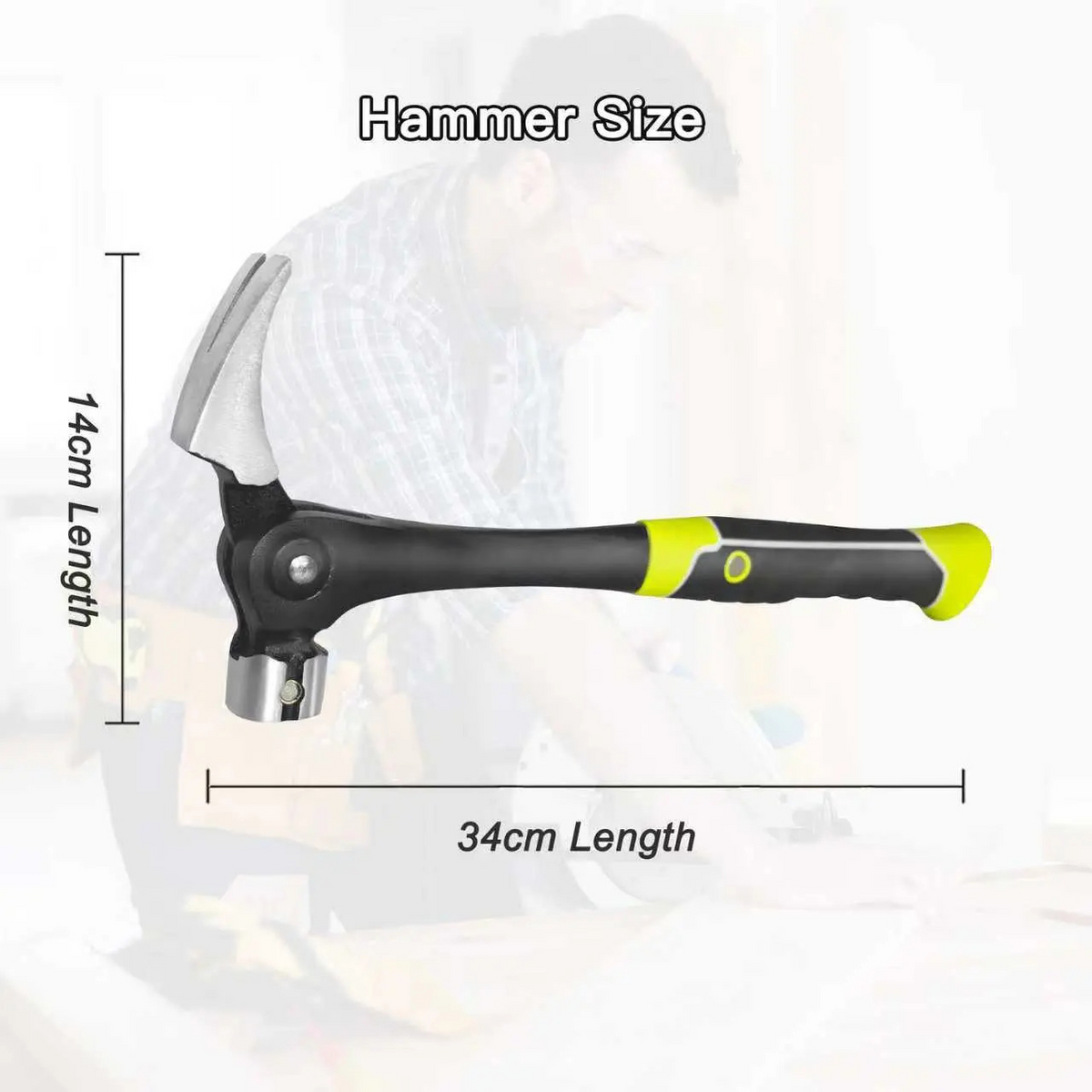 16 oz Claw Hammer with Magnetic Nail Starter and Rip Claw