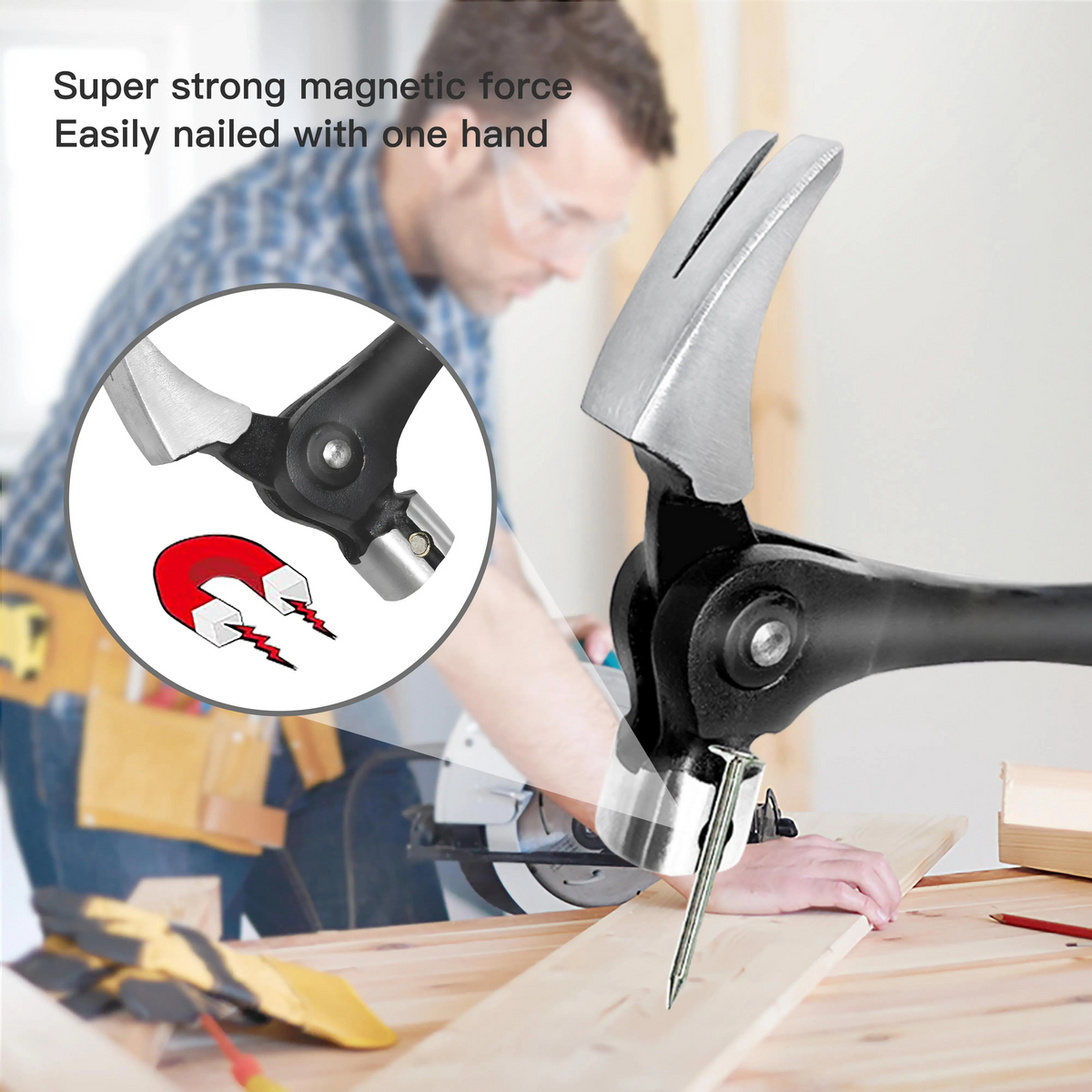 16 oz Claw Hammer with Magnetic Nail Starter and Rip Claw