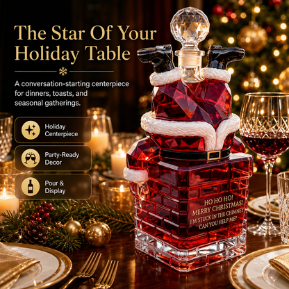 ⭐Santa Stuck in Chimney Decanter Whiskey Bottle