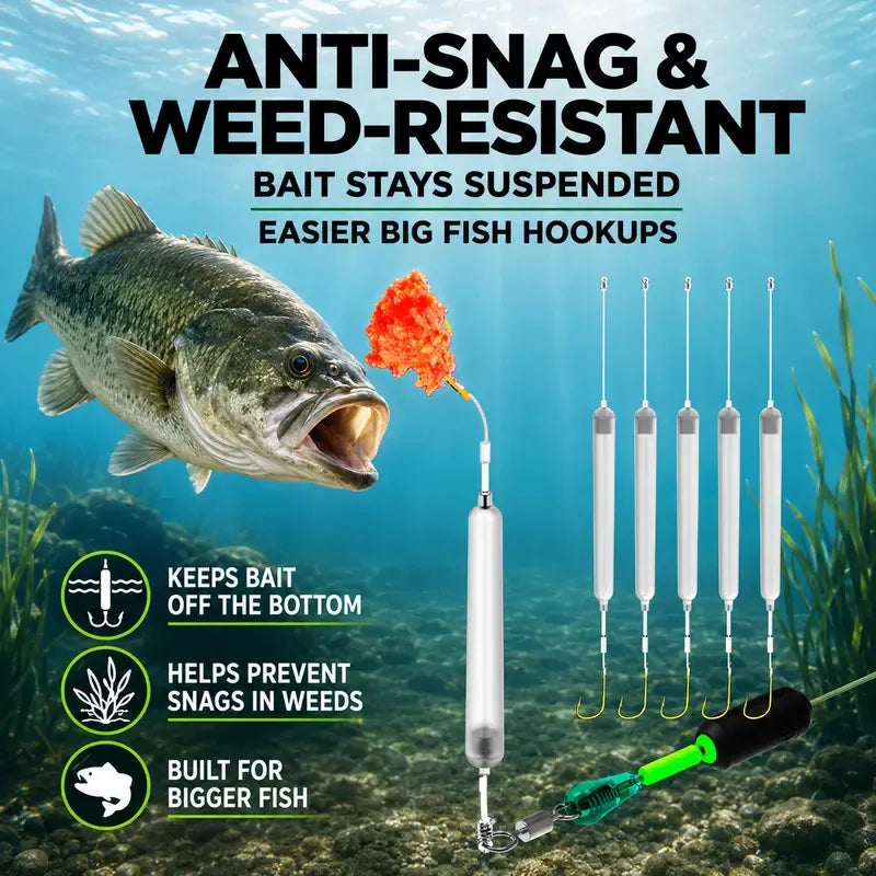 🎣Anti-Snag Floating Bottom Hook Leaders🐟Pre-Tied Off Bottom Fishing Rig