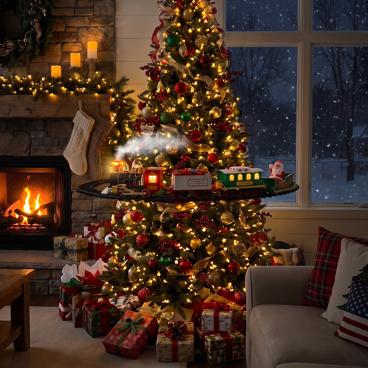 Christmas Tree Train Set
