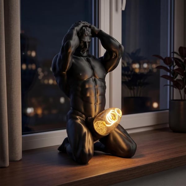 🔥Bold Male Figure Table Lamp, Artistic Statue Light