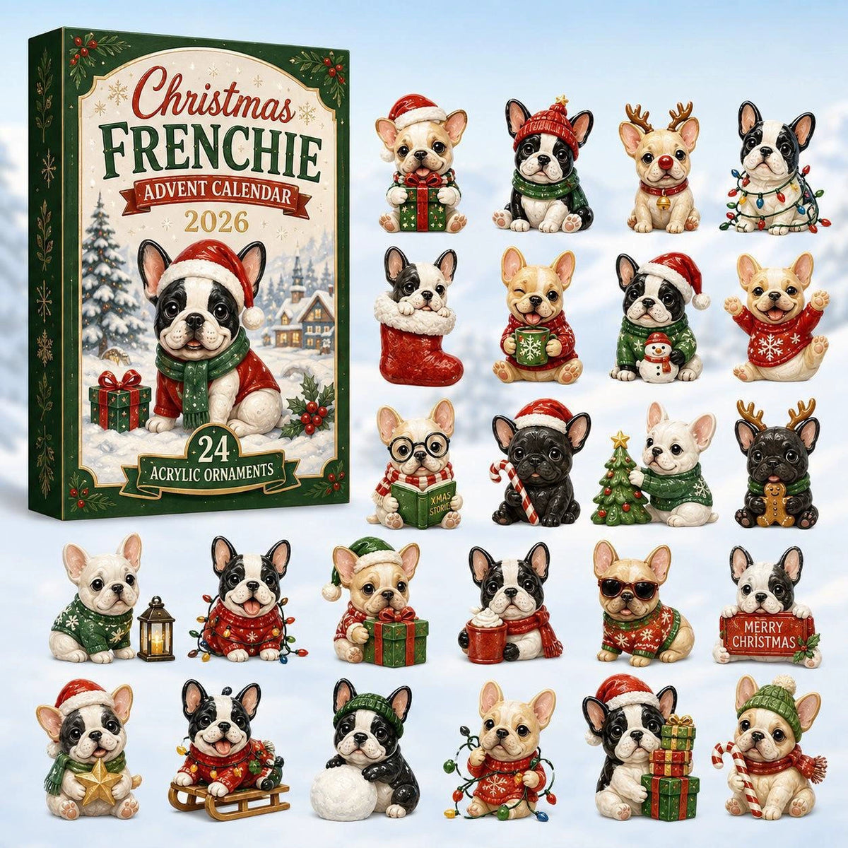 Last Day 49% OFF – 🐶 24-Day French Bulldog Christmas Advent Calendar