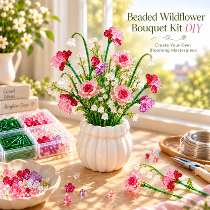🧘Relaxing & Beginner-Friendly-Beaded Wildflower Bouquet Kit DIY🌷