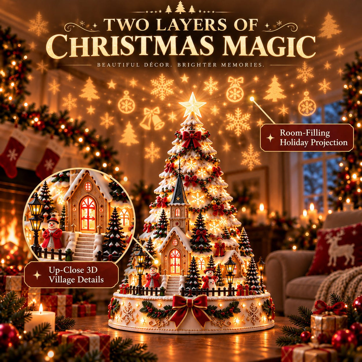 🏆 6,000+ Sold - 🎄Merry Christmas Village Lightscape Tree