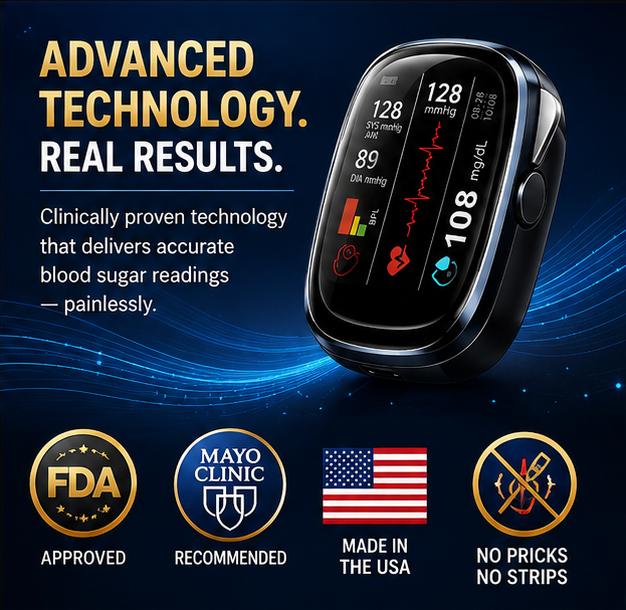 Non-Invasive Smart Blood Sugar Tracking Device 99.9% Accuracy