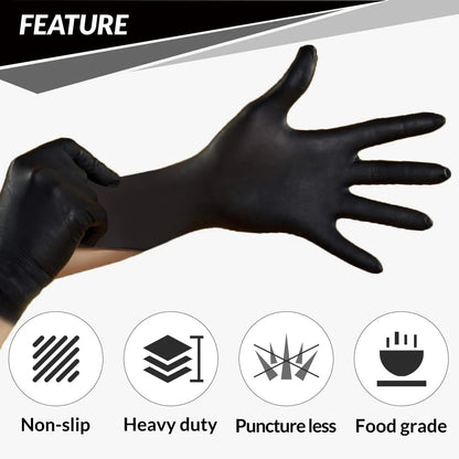Heavy Duty Black Nitrile Gloves