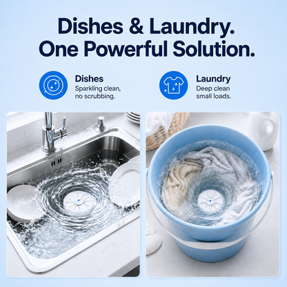 💥50% OFF & FREE SHIPPING！Portable Ultrasonic Washer for Dishes & Laundry