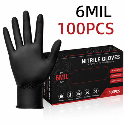 Heavy Duty Black Nitrile Gloves
