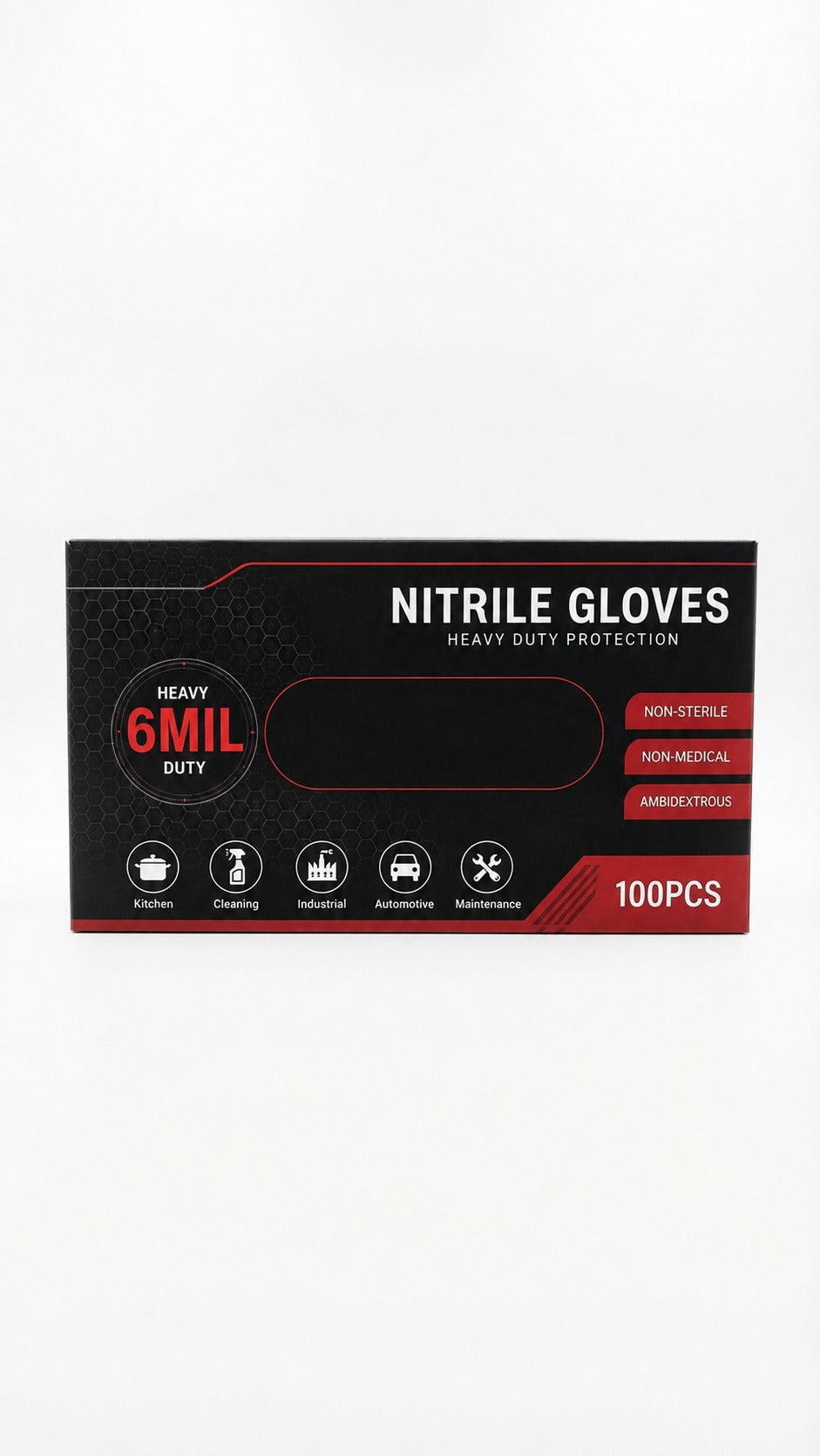 Heavy Duty Black Nitrile Gloves
