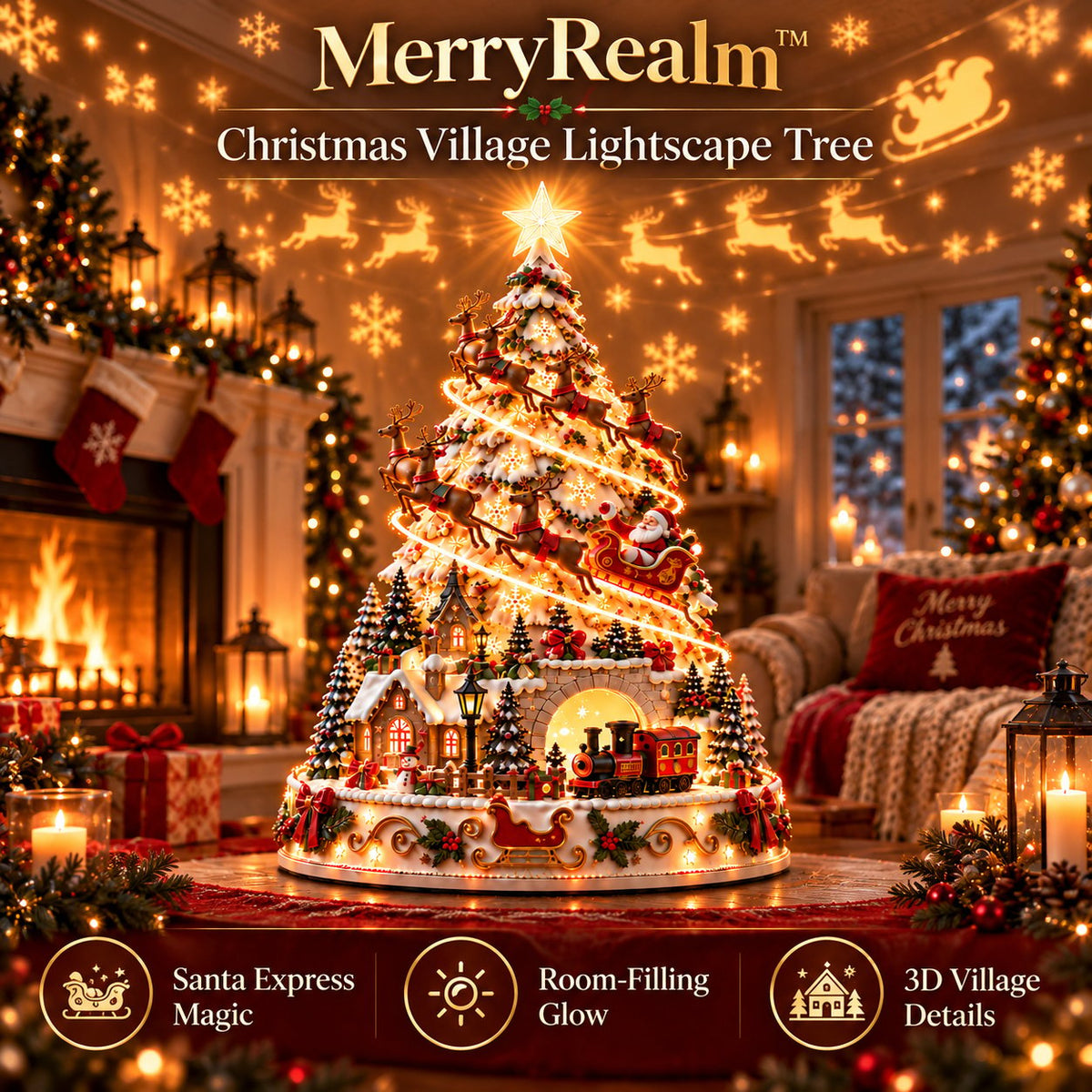 🏆 6,000+ Sold - 🎄Merry Christmas Village Lightscape Tree