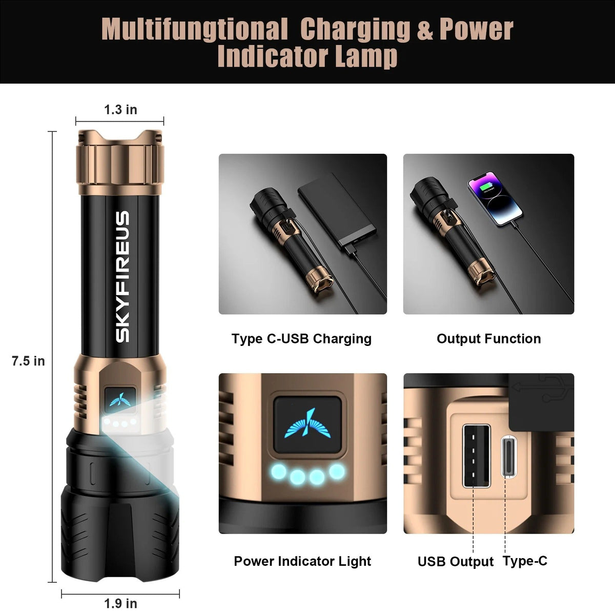 High-brightness LED Flashlight