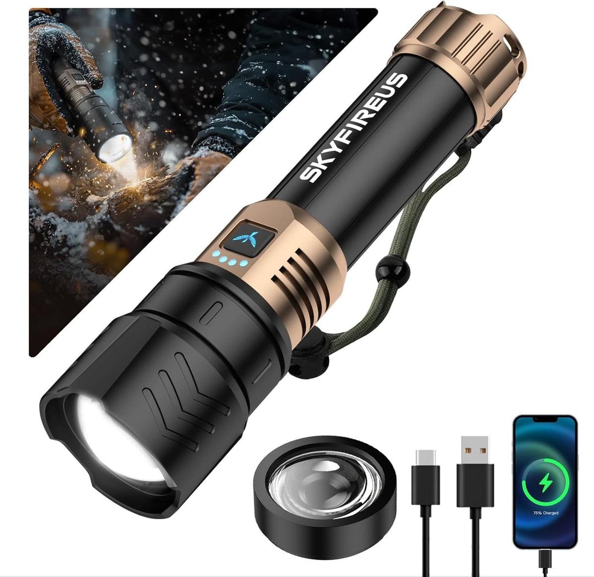 High-brightness LED Flashlight
