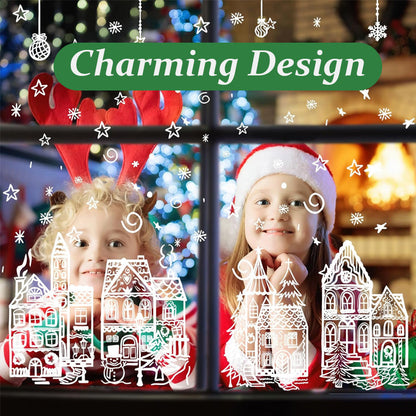 ⏳LAST DAY SALE ONLY￡6.99!🎁🎄 Christmas Village Window Sticker Set
