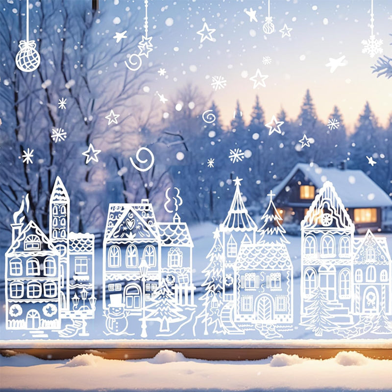 ⏳LAST DAY SALE ONLY￡6.99!🎁🎄 Christmas Village Window Sticker Set